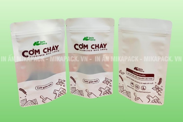 In túi zip bạc có cửa sổ