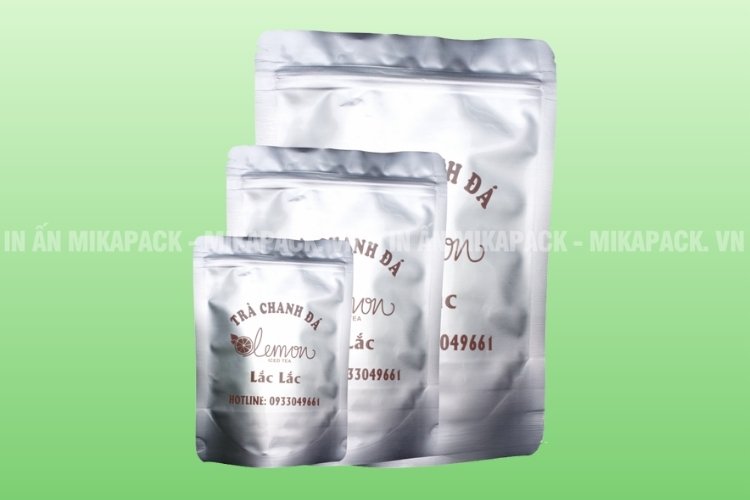 In túi zip bạc đựng trà chanh