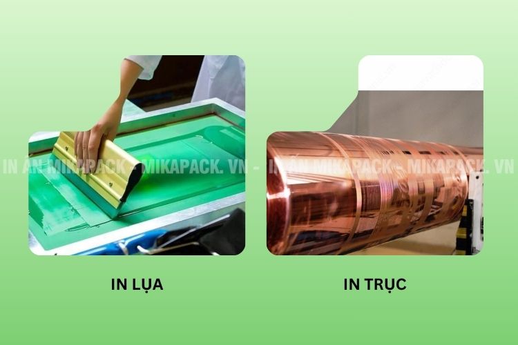 Mikapack in túi zipper giấy bằng công nghệ in lụa và in trục ống đồng
