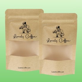 Túi zip giấy cửa sổ đựng cà phê.