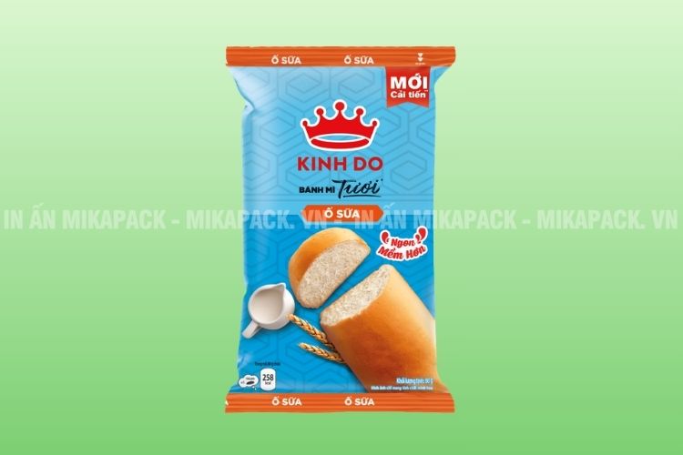 Mẫu in màng phức hợp đựng bánh mì tươi.