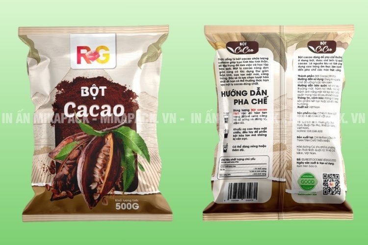 Thiết kế bao bì cacao in trục ống đồng.