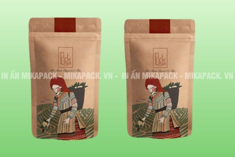 Thiết kế bao bì in ấn chất liệu giấy Kraft.