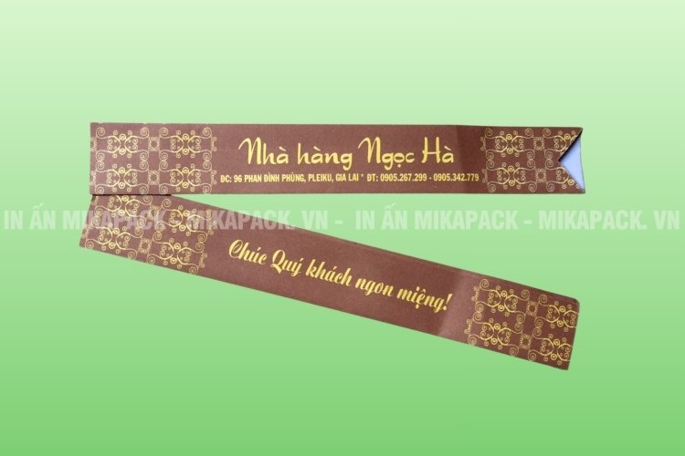 Mẫu in bao đũa màu nâu ấm áp, hoa văn tinh tế