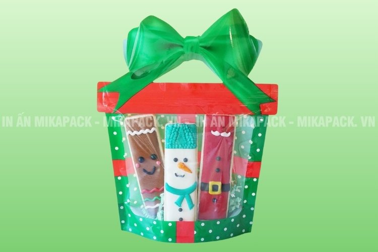 Mẫu in túi zip đựng bánh kẹo chủ đề Noel