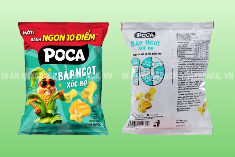 Túi zip đựng bánh kẹo in ấn đầy đủ thông tin