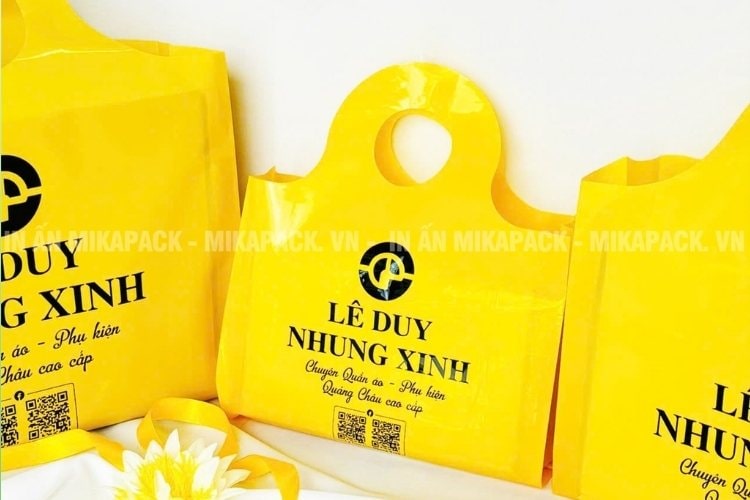 Túi hột xoài quai tròn độc đáo in ấn theo yêu cầu.