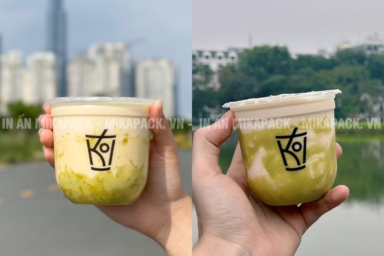 Mẫu in ly nhựa phong cách tối giản
