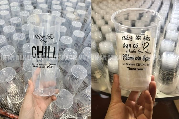Xưởng in ly nhựa giá rẻ Mikapack đáp ứng đơn hàng số lượng nhỏ và lớn