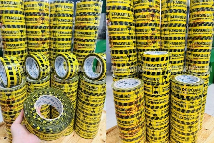 Băng keo 100 yard là gì? Loại băng keo in chữ “Hàng dễ vỡ”