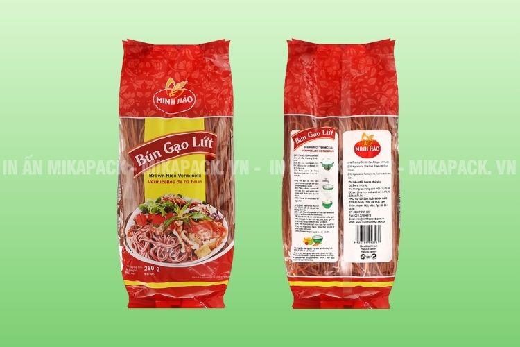 Bao bì bún khô in ấn đầy đủ thông tin sản phẩm 