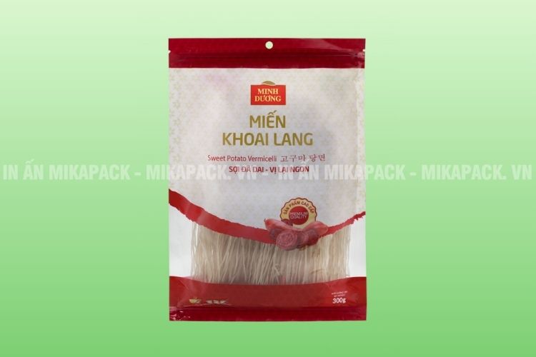 Bao bì bún khô kiểu dáng túi zip 3 biên