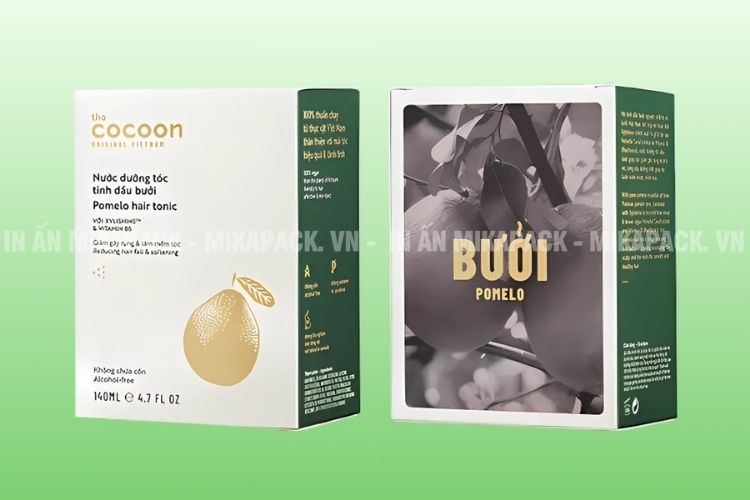 Bao bì đẹp đựng tinh dầu bưởi của thương hiệu Cocoon 