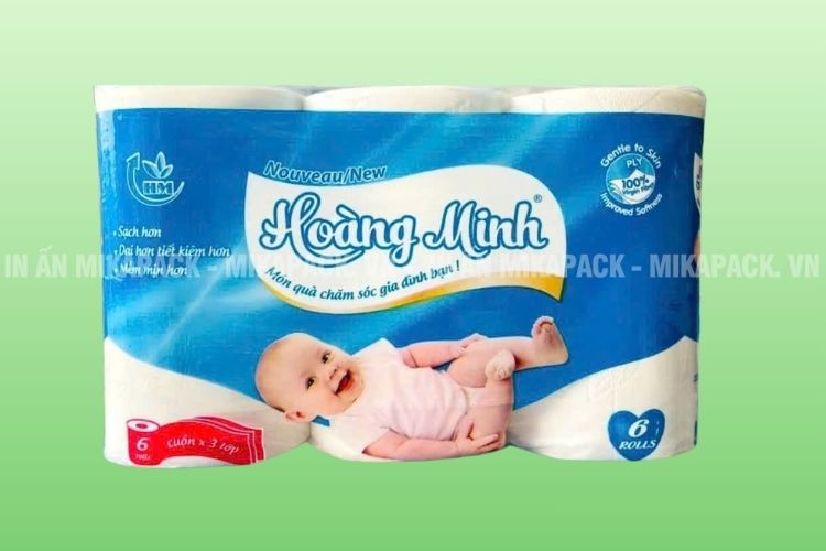 Mẫu bao bì giấy vệ sinh chỉ sử dụng 1 - 2 màu chủ đạo