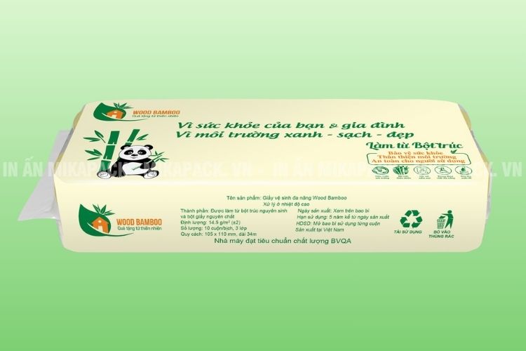 Bao bì giấy vệ sinh có kiểu dáng túi ép ngang miệng
