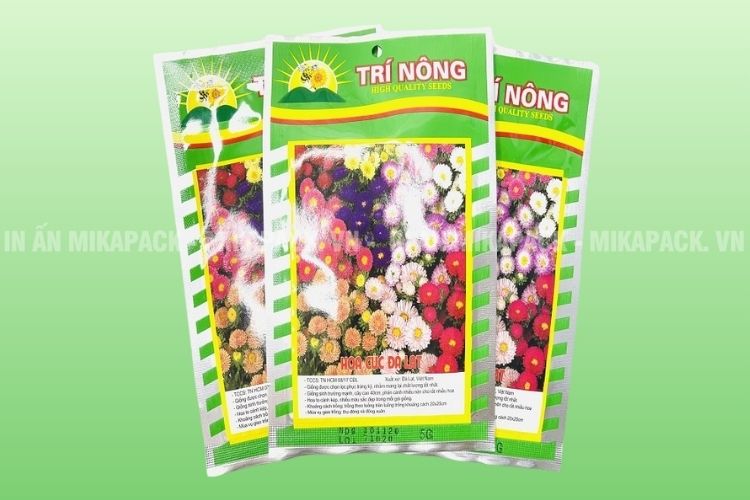 Bao bì hạt giống kiểu dáng túi 3 biên