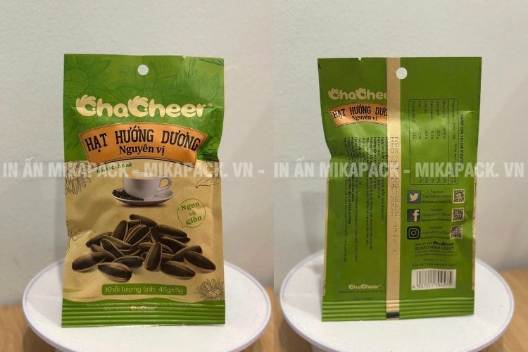 Bao bì hạt hướng dương kiểu dáng túi hàn lưng giữa