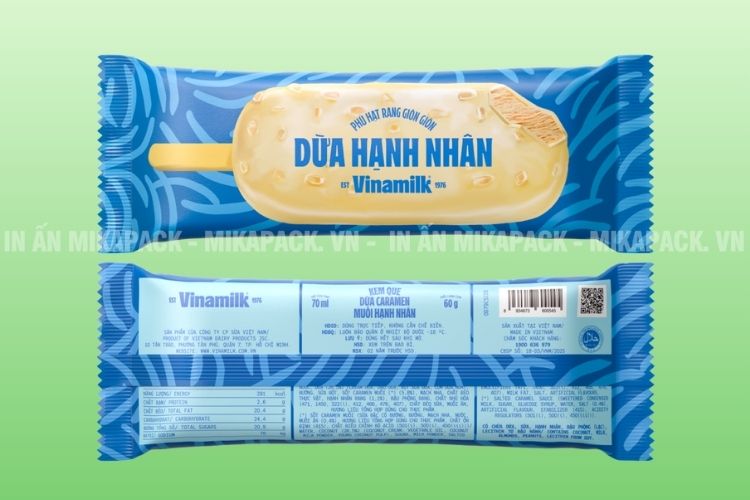 Bao bì kem in ấn đầy đủ thông tin sản phẩm và thương hiệu