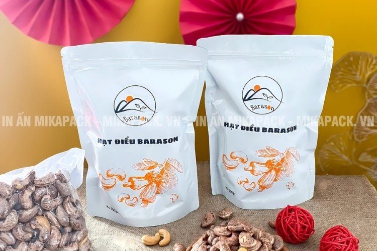 Bao bì màng ghép giúp việc đóng gói hạt điều thuận tiện hơn.