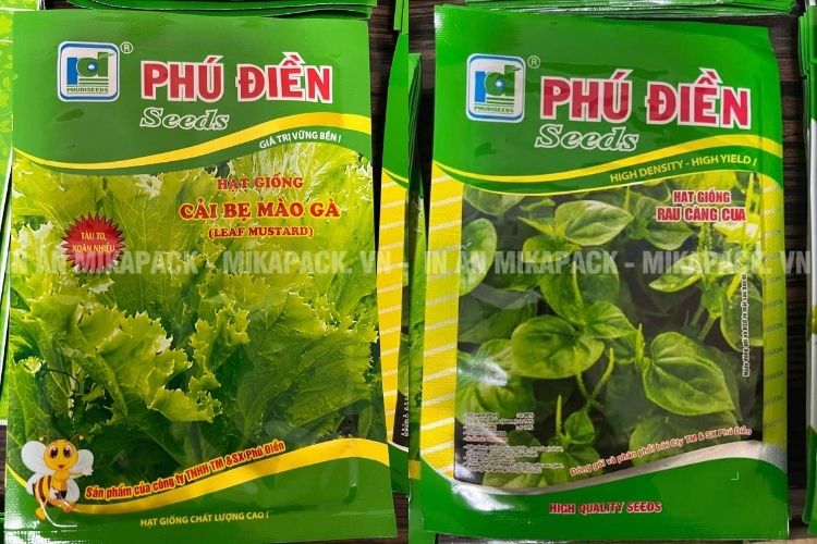 Bao bì màng ghép phù hợp khối lượng hạt giống 1g - 1kg