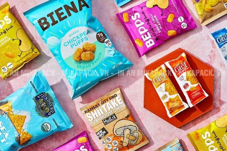 Bao bì snack có cấu trúc đa lớp, từ 2 đến 3 lớp.