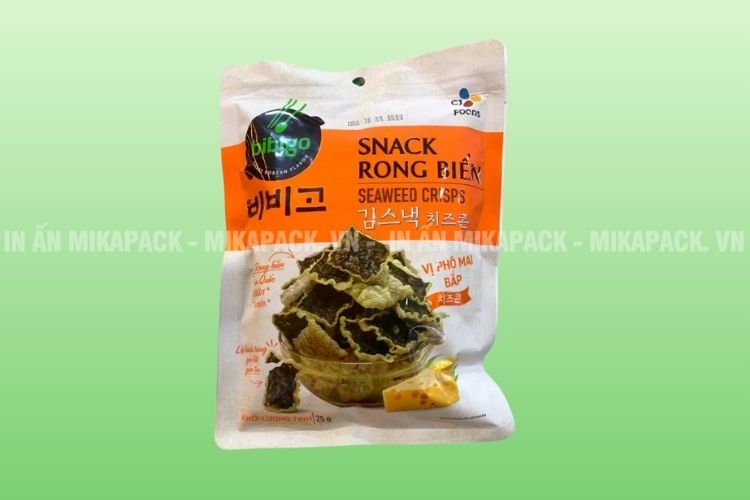 Mẫu bao bì snack sử dụng hình ảnh chân thực