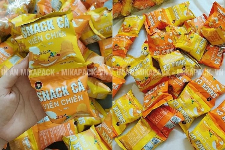 Mẫu bao bì snack tinh tế, đơn giản