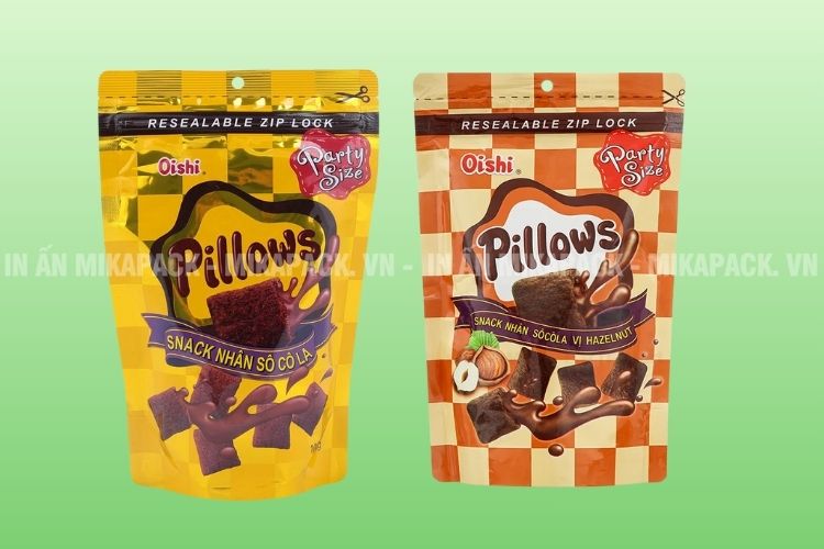 Túi zip đáy đứng tăng thêm sự sang trọng, cao cấp cho snack