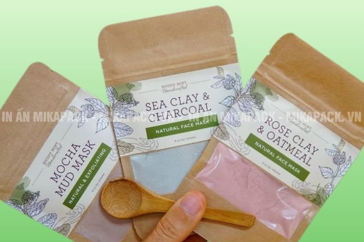 Túi zip đựng mặt nạ dạng bột sang trọng