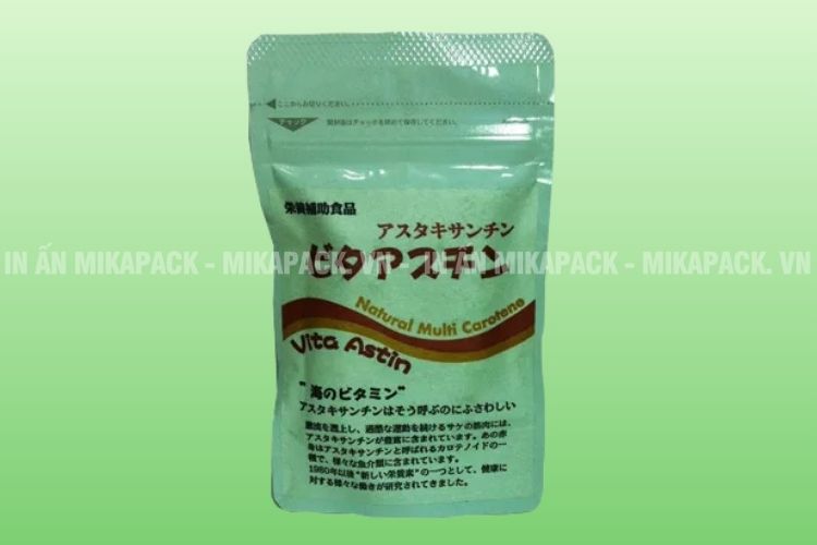 Túi zip đựng thực phẩm chức năng với thiết kế đơn giản