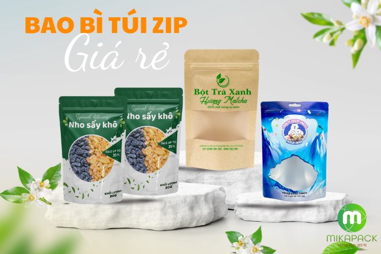 Bao bì túi zip có đường khóa zip tiện lợi, dùng để đóng gói, bảo vệ sản phẩm.