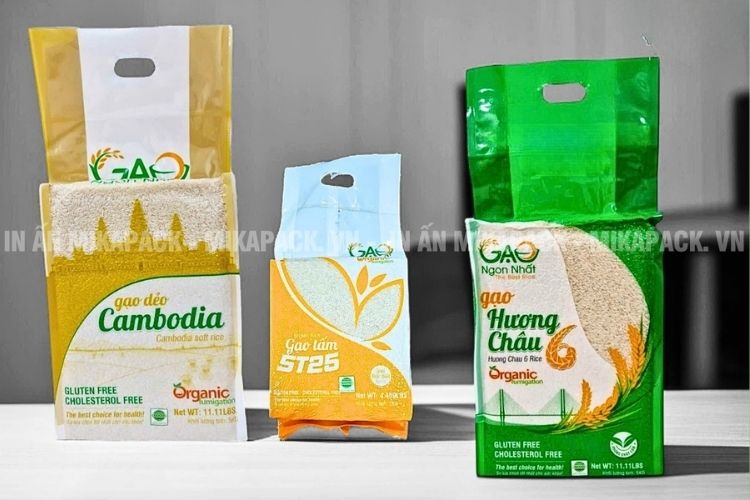Mikapack hỗ trợ thiết kế và chỉnh sửa bao bì gạo theo yêu cầu.