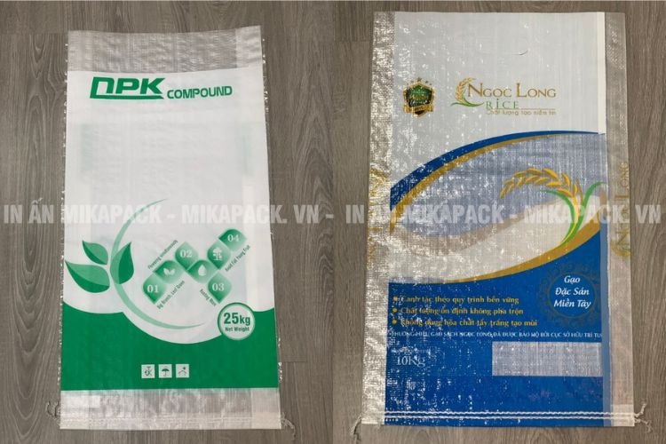 Thiết kế bao bì PP dệt đựng gạo đơn giản, tinh tế.