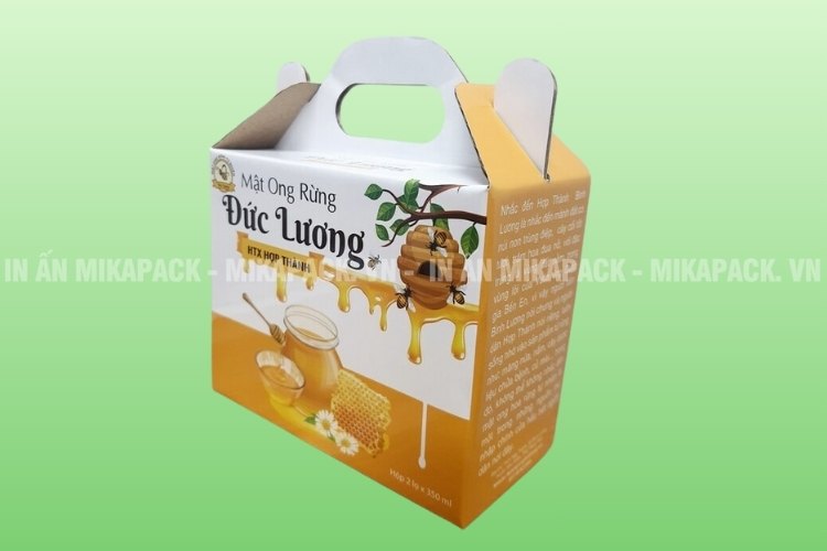 Hộp carton in logo gấp quai - Thiết kế mới tiện dụng