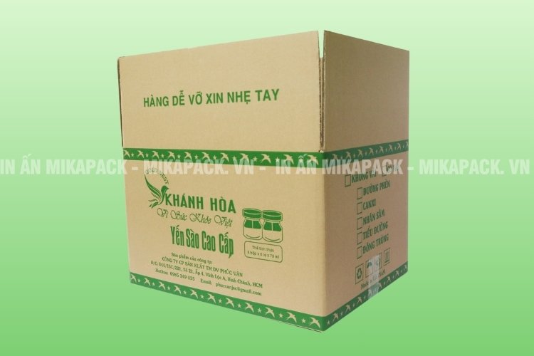 In flexo thùng carton đặc biệt phù hợp cho thiết kế đơn giản.