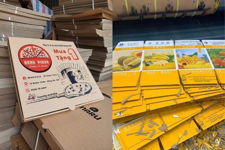 Thùng carton in offeset 1 - 4 màu có giá thành tốt hơn.