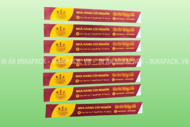 Mẫu bao đũa in ấn đơn giản phù hợp nhà hàng phong cách hiện đại