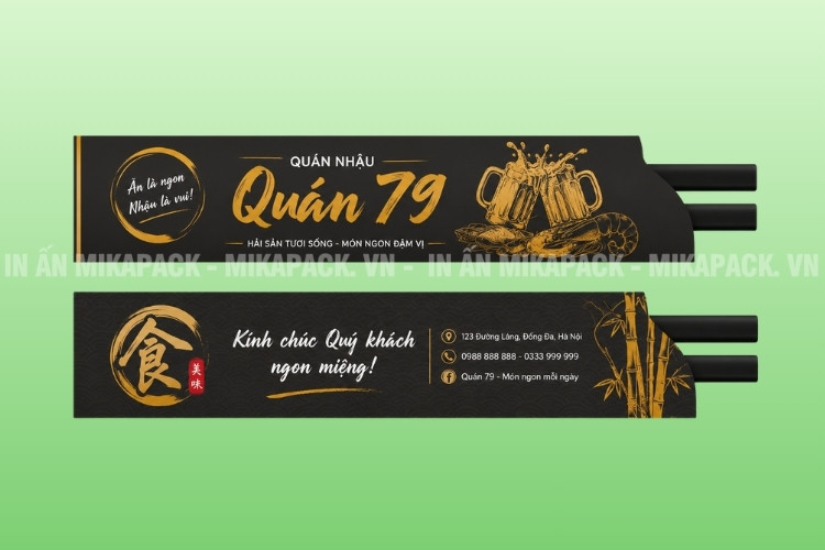 Mẫu bao đũa in ấn sáng tạo, lạ mắt cho quán ăn