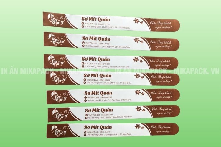 Mẫu bao đũa Kraft trắng in hoạ tiết tinh tế