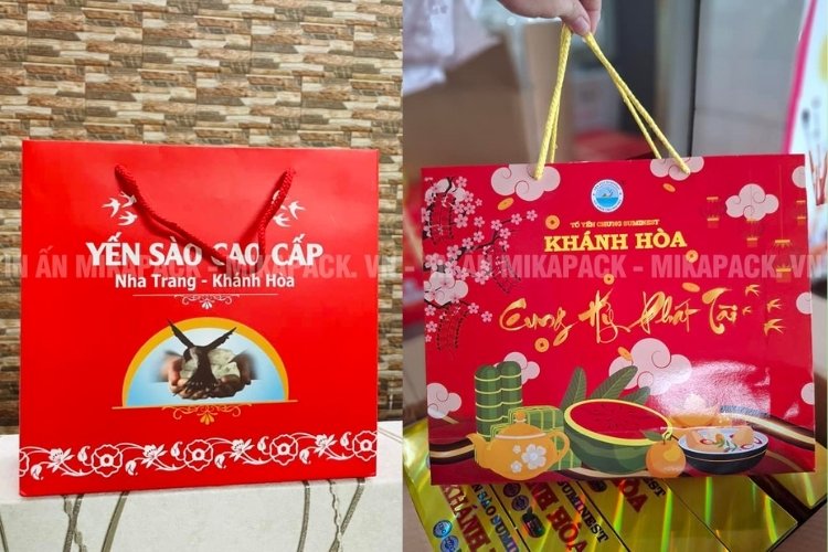 Mẫu túi đựng yến thiết kế phổ thông, đơn giản.