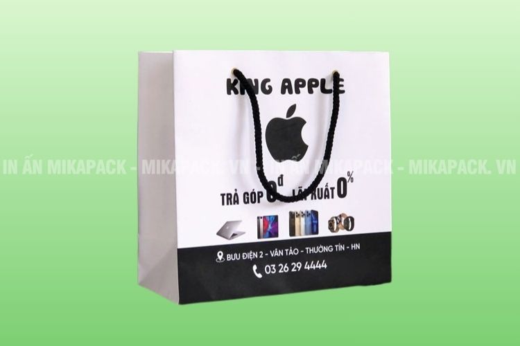 Mẫu túi giấy đựng laptop tông đen trắng sang trọng