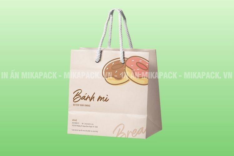 Mẫu túi giấy in hình bánh kích thích vị giác