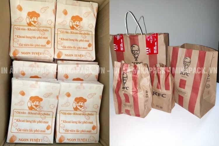 Mikapack - Xưởng sản xuất và in túi giấy đựng gà rán uy tín