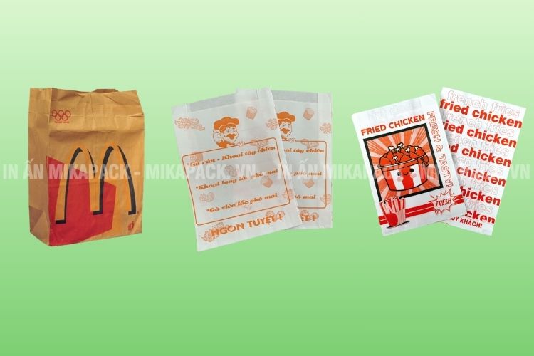Túi giấy đựng gà rán có đa dạng chất liệu và kiểu dáng