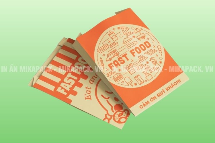 Túi giấy đựng gà rán không quai
