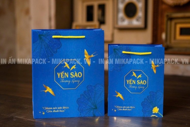 Túi giấy đựng yến sào, đựng yến chưng, tổ yến, hộp quà yến cao cấp.