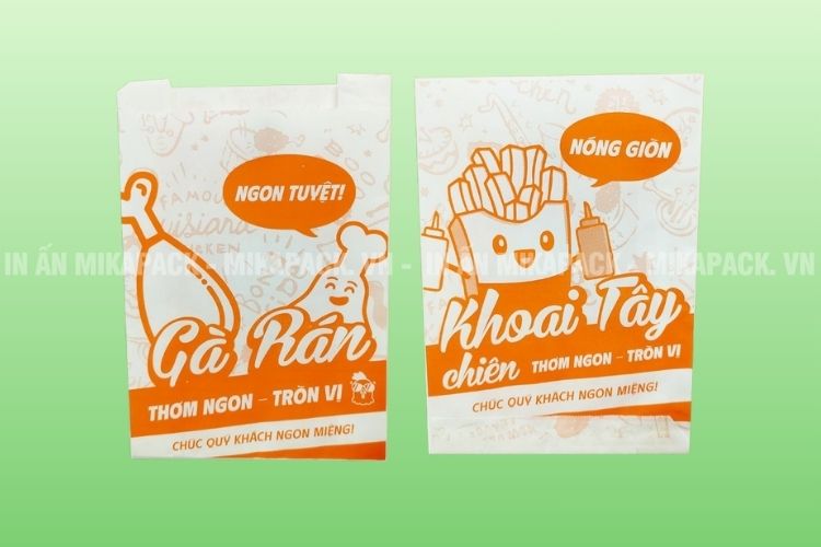 Túi khoai tây chiên sử dụng các hình họa vui nhộn