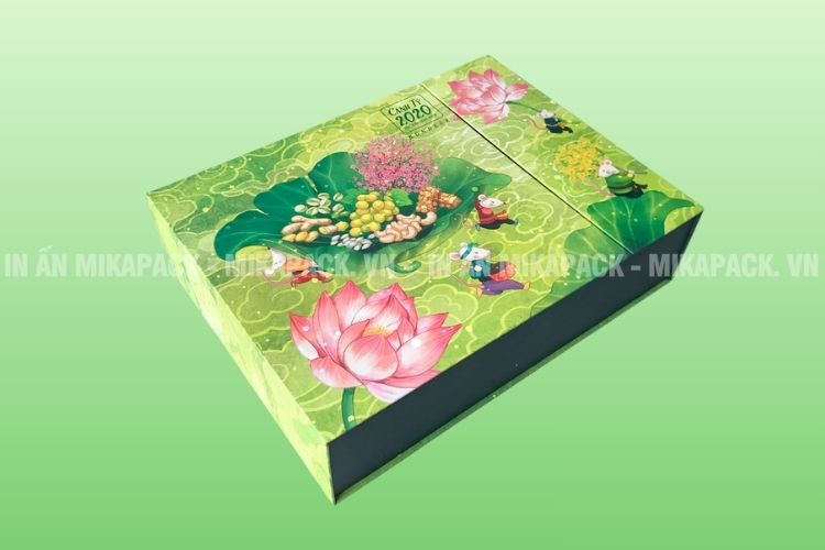 Mẫu in hộp đựng quà Tết trẻ trung, dễ thương
