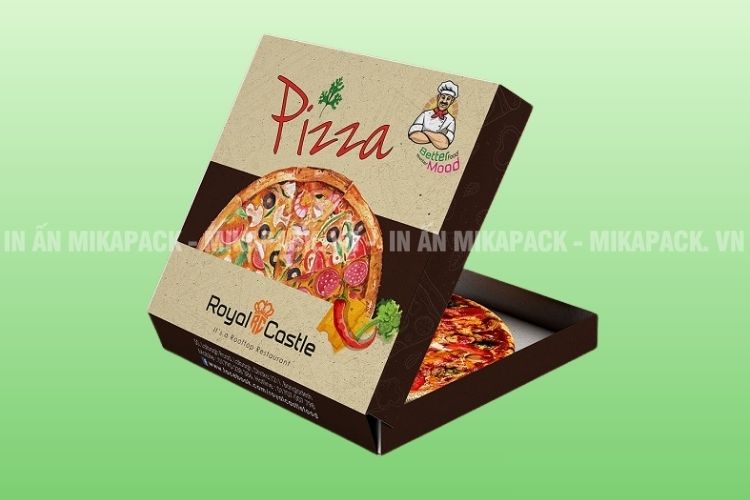 Mẫu in hộp giấy đựng Pizza nổi bật