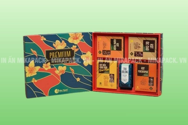 Mẫu in hộp giấy màu sắc rực rỡ, mang đậm không khí lễ hội